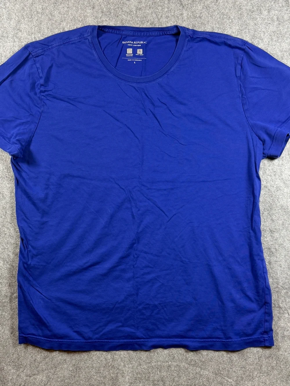 Banana Republic Men’s Crew Neck Tee Tech Cotton — L Royal Blue